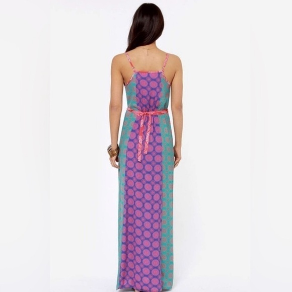 Lucy Love Mystic Red and Blue Print Maxi Dress - Picture 2 of 8